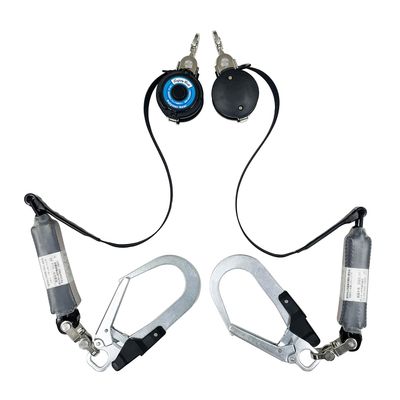 Polymer Gear HWDRNC-M-51S Retractable Lanyard Set for Full Harness 2 Hanging Set Black Hooks