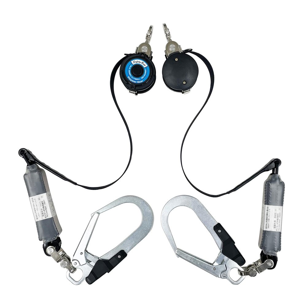 Polymer Gear HWDRNC-M-51S Retractable Lanyard Set for Full Harness 2 Hanging Set Black Hooks
