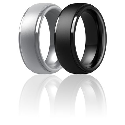 ThunderFit Silicone Mens Wedding Rings, 10mm Wide 2.5mm Thick Rubber Wedding Bands-Variety Multipack 1-7