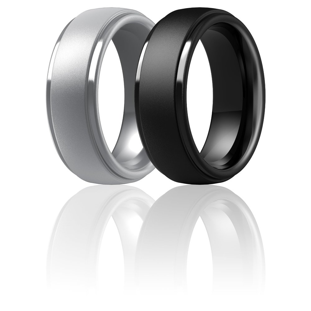 ThunderFit Silicone Mens Wedding Rings, 10mm Wide 2.5mm Thick Rubber Wedding Bands-Variety Multipack 1-7