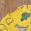 One opening Toddler Baby Boy Summer Clothes Daddy Son Letters T-Shirts Tees Tops+Camouflage Shorts Pants Outfits 2PCS Shorts Set Clothes (Yellow Dinosaur outfits, 2T-3T) view 4