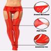 Skylety 6 Pairs Fishnet Stockings for Women Plus Size Thigh-high Tights Stockings Suspender Pantyhose Garter Belts(Medium-large,Black, Blue, Green, Red, Rose Red, White) view 3