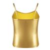 VernLan Shiny Metallic Camisole Tank Top for Girls Party Jazz Modern Dance wear Performing Crop Top Vest Tee Shirts Gold 14 view 2