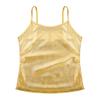 VernLan Shiny Metallic Camisole Tank Top for Girls Party Jazz Modern Dance wear Performing Crop Top Vest Tee Shirts Gold 14 view 3