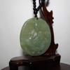 2" China Certified Nature Hetian Nephrite Jade Blessing Guanyin Hand Carved Necklace Pendant 0074 view 2