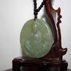 2" China Certified Nature Hetian Nephrite Jade Blessing Guanyin Hand Carved Necklace Pendant 0074 view 3