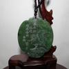 2.2" China Certified Nature Hetian Nephrite Jade Nice Landscape Double Carved Necklace Pendant 0071 view 4