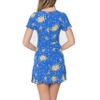 Bee Darlin Women's Flutter Sleeve Ruffle Hem Dress with Allover Floral Print Royal Yellow view 2