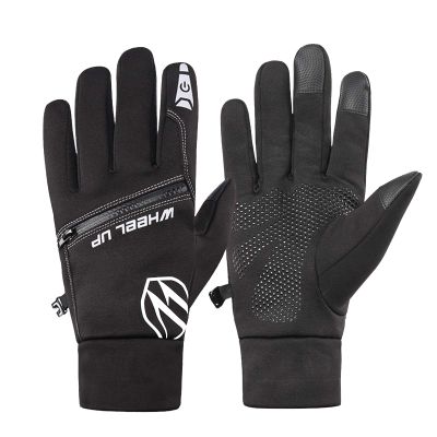 FUFU Gloves Cycling Gloves, Winter Bike Gloves Gel Padded Windproof Waterproof Touchscreen for Men (Size : L)