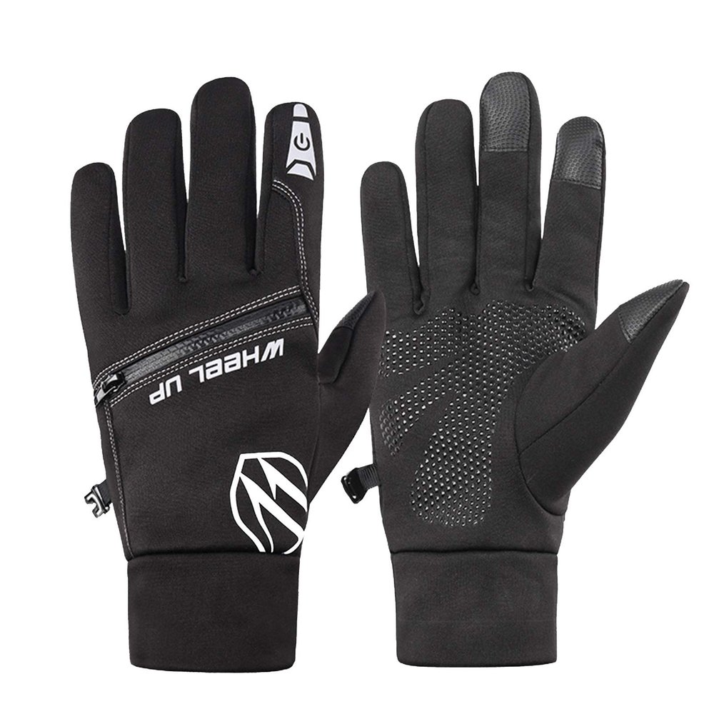 FUFU Gloves Cycling Gloves, Winter Bike Gloves Gel Padded Windproof Waterproof Touchscreen for Men (Size : L)
