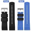 Ritche Christmas Gift 24mm Silicone Watch Band Quick Release Rubber Watch Bands for Men Women - Black Top Blue Bottom Silver Buckle, White Elephant Gifts, Stocking Stuffers for Men view 4