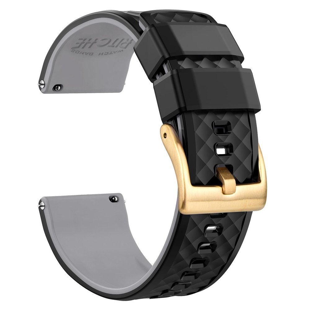 Ritche Christmas Gift 18mm Silicone Watch Band Compatible with GarminMove 3S Quick Release Rubber Watch Bands for Men Women, White Elephant Gifts, Stocking Stuffers for Men