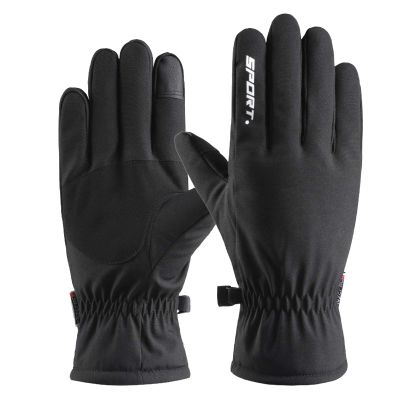 FUFU Gloves Outdoor Gloves Windproof Touchscreen Cycling Gloves Thermal Gloves with Updated Thickend Fleece Lining (Color : Black)