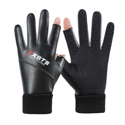 FUFU Gloves Winter Touch Screen Running Gloves, Thin Thermal Gloves Cycling Gloves Lightweight Anti-Slip Driving Gloves (Color : Gray)