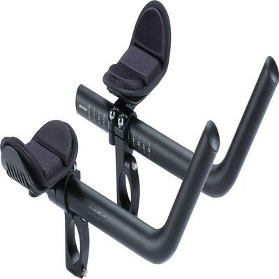 BBB Cycling Aero Bars Aluminium Two-Piece Tri Bars for Road Bike Aerodynamic J-Bend AeroMax BHB-60,Black