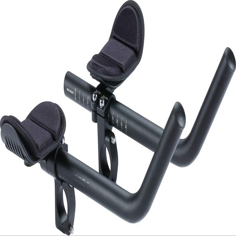 BBB Cycling Aero Bars Aluminium Two-Piece Tri Bars for Road Bike Aerodynamic J-Bend AeroMax BHB-60,Black