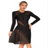Freebily Women's Figure Ice Skating Dress Roller Skating Ballet Dance Spandex Gymnastics Leotard Dress Black Large view 2