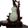 1.9" China Certified Nature Hetian Nephrite Jade Lucky Magnolia Flower Double Carved Necklace Pendant 7463 view 1