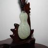 1.9" China Certified Nature Hetian Nephrite Jade Lucky Magnolia Flower Double Carved Necklace Pendant 7463 view 2