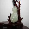 1.9" China Certified Nature Hetian Nephrite Jade Lucky Magnolia Flower Double Carved Necklace Pendant 7463 view 3