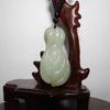 1.9" China Certified Nature Hetian Nephrite Jade Lucky Magnolia Flower Double Carved Necklace Pendant 7463 view 4