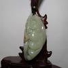 2.6" China Certified Nature Hetian Nephrite Jade Blessing Bat and Ruyi Hand Carved Necklace Pendant 7461 view 3