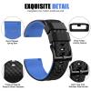 Ritche Christmas Gift 24mm Silicone Watch Band Quick Release Rubber Watch Bands for Men Women - Black Top Blue Bottom Black Buckle, White Elephant Gifts, Stocking Stuffers for Men view 2