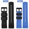 Ritche Christmas Gift 24mm Silicone Watch Band Quick Release Rubber Watch Bands for Men Women - Black Top Blue Bottom Black Buckle, White Elephant Gifts, Stocking Stuffers for Men view 4