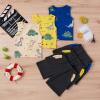 One opening Toddler Baby Boy Summer Clothes Daddy Son Letters T-Shirts Tees Tops+Camouflage Shorts Pants Outfits 2PCS Shorts Set Clothes (Blue Dinosaur Tank outfits, 12-18 months) view 3