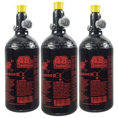 Maddog 48/3000 Aluminum Compressed Air HPA Paintball Tank with Regulator - Airgun Airsoft PCP - Fresh Hydro Date - Ships Empty - 3 Pack