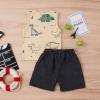 One opening Toddler Baby Boy Summer Clothes Daddy Son Letters T-Shirts Tees Tops+Camouflage Shorts Pants Outfits 2PCS Shorts Set Clothes (Beige Dinosaur Tank outfits, 2T-3T) view 2