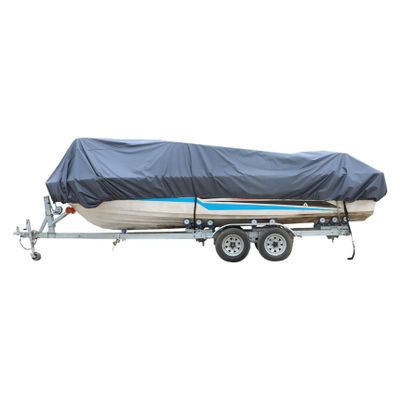 14-16ft 90 Beam Width Gray Heavy Duty PEVA Boat Cover Replacement for V-Hull Fishing Boat Tri-Hull Runabout Bass Boat Fish Ski Pro-Style Bass