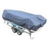 14-16ft 90 Beam Width Gray Heavy Duty PEVA Boat Cover Replacement for V-Hull Fishing Boat Tri-Hull Runabout Bass Boat Fish Ski Pro-Style Bass view 3