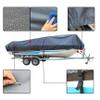 14-16ft 90 Beam Width Gray Heavy Duty PEVA Boat Cover Replacement for V-Hull Fishing Boat Tri-Hull Runabout Bass Boat Fish Ski Pro-Style Bass view 4