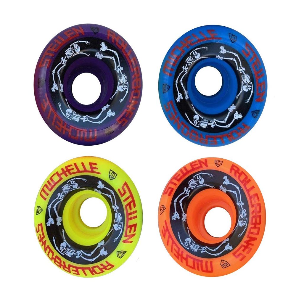 ESTRO JEN Bowl Bombers - Rollerbones Quad Roller Skate Wheels - Designed in Partnership with Moxi Skates (4 Pack, 62mm, 101A)