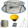 KUFA Sports Vinyl Coated Heavy Duty Tower Style Prawn Trap with 400' Rope, Yellow Float, Vented Bait Jar & Harness Combo (CT130+PAL386+HA5) view 1