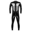 Lejafay Latex Men's Patent Leather Jumpsuits Wet Look Liquid Stretchy Tights Bodysuit Costume Black X-Large view 1