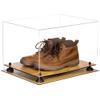 Better Display Cases Acrylic Extra Large Shoe Display Case for Basketball Shoe, Hightop, Soccer & Football Cleats with Clear Case, Black Risers and Wood Base -18 x 14 x 12 (A014/V60) view 2