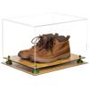 Better Display Cases Acrylic Extra Large Shoe Display Case for Basketball Shoe, Hightop, Soccer & Football Cleats with Clear Case, Green Risers and Wood Base 18 x 14 x 12 (A014/V60) view 3