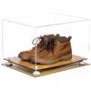 Better Display Cases Acrylic Extra Large Shoe Display Case for Basketball Shoe, Hightop, Soccer & Football Cleats with Clear Case, White Risers and Wood Base -18 x 14 x 12 (A014/V60) view 3