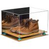 Better Display Cases Acrylic Extra Large Shoe Display Case for Basketball Shoe, Hightop, Soccer & Football Cleats with Mirror Case, Light Blue Risers and Wood Base 18 x 14 x 12 (A014/V60) view 2