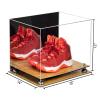 Better Display Cases Acrylic Extra Large Shoe Display Case for Basketball Shoe, Hightop, Soccer & Football Cleats with Mirror Case, Silver Risers and Wood Base 18 x 14 x 12 (A014/V60) view 2