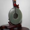 2" China Certified Nature Hetian Nephrite Jade Wealth Ancient Coin Double Carved Necklace Pendant 2984 view 2