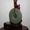2" China Certified Nature Hetian Nephrite Jade Wealth Ancient Coin Double Carved Necklace Pendant 2984 view 3