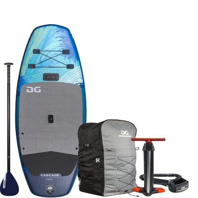 AQUAGLIDE Inflatable Stand Up Paddle Board with Premium SUP Accessories - Backpack, 3-Piece Focus Leverlock Paddle, Fin, Leash, and Hand Pump - Cascade 10' ISUP, Multicolor