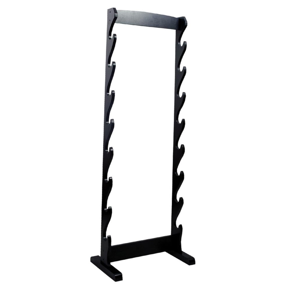 SZCO 8 Sword Wooden Floor Stand  Sword Stand Display Rack for Martial Arts, Ninja, Katana, Medieval & Samurai Swords  Black Hardwood Katana Stand and Sword Holder with Hardware Included
