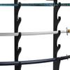 SZCO 8 Sword Wooden Floor Stand  Sword Stand Display Rack for Martial Arts, Ninja, Katana, Medieval & Samurai Swords  Black Hardwood Katana Stand and Sword Holder with Hardware Included view 3