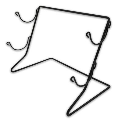 1 Qty - 2 Tier Black Finish Wire Rack Display (EMPTY) - For jewelry rolls - wood - velvet