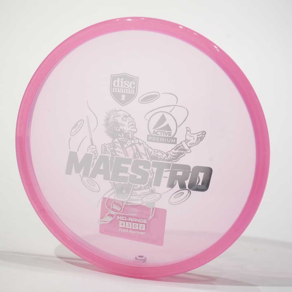 Discmania Active Premium Maestro Disc Golf Midrange Disc, Pick Color/Weight [Stamp & Exact Color May Vary] Pink 170-172 Grams