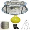 KUFA Sports Vinyl Coated Heavy Duty Tower Style Prawn Trap with 400' Rope, Yellow Float, Vented Bait Jar & Harness Combo (CT130+PAL59+HA5) view 1